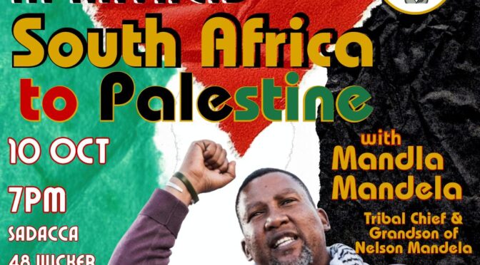 Mandla Mandela at SADACCA despite being denied entry to the UK